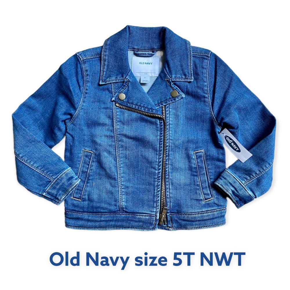 NEW Old Navy Toddler Stretch Denim Moto Jacket